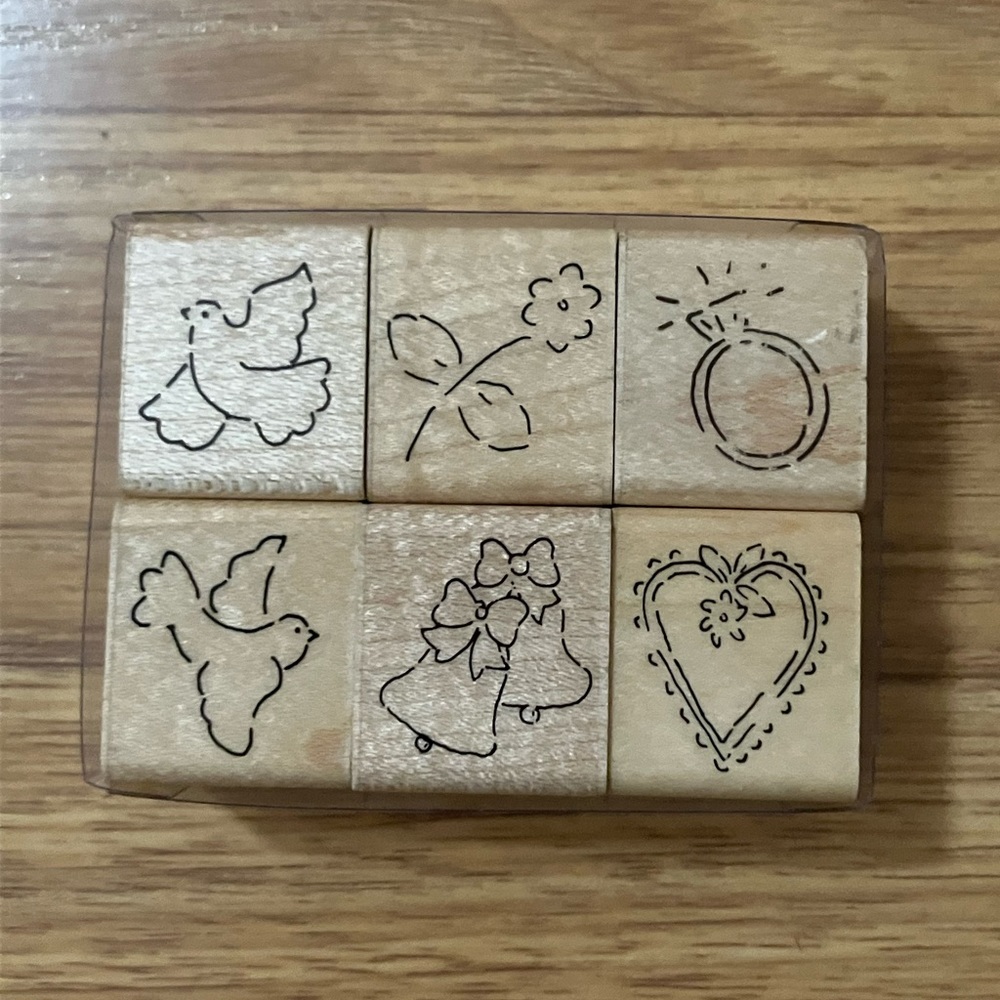 Close to My Heart Wedding Bride Wood Rubber Stamps 6 PCS EUC